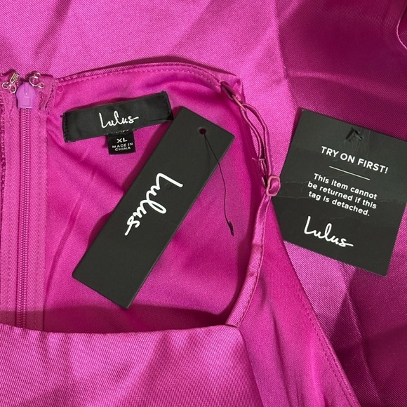 Lulus Broadway Show Magenta Taffeta High-Low Gown Sz. XL - NWT - Picture 8 of 14